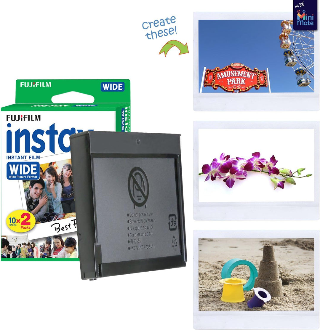 Fujifilm Instax Wide Instant Film - Paquete de 2 unidades, 40 hojas...