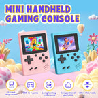 Consola de juego portátil retro con pantalla IPS de 3.0 pulgadas, consola retro para niños con 400 juegos clásicos preinstalados, batería recargable de 1020mAh, reproductor de bolsillo para viajes, arcade, rosa
