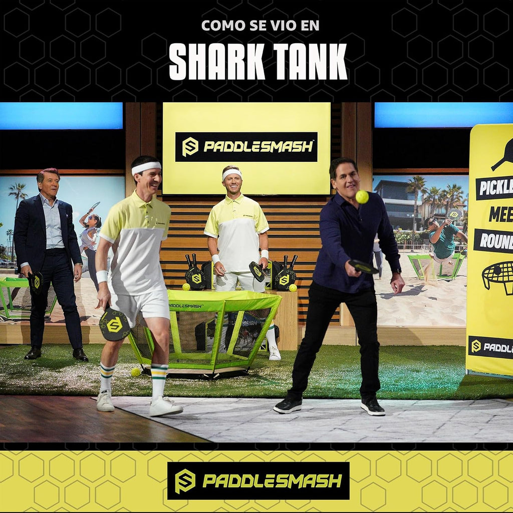 Juego de pickleball para patio, como se ve en Shark Tank, playa, patio trasero, césped, actividades al aire libre para adultos y familia - Fácil montaje, incluye 4 paletas, 2 bolas y