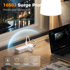 TESSAN - Regleta protectora contra sobretensiones con protección 1050J