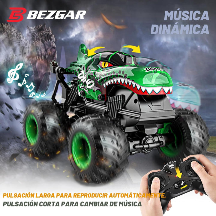BEZGAR Monster Truck Toys - Camión monstruo de control remoto con l...