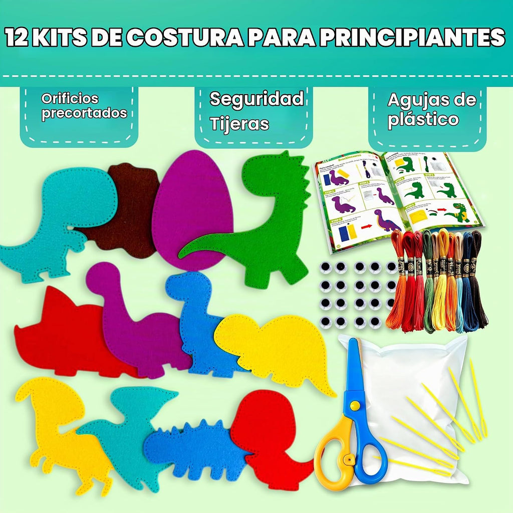 Kits de costura para niños de 5 a 8 a 12 años, kit de costura para