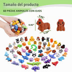 60 mini animales impresos en 3D, juguetes articulados para la
