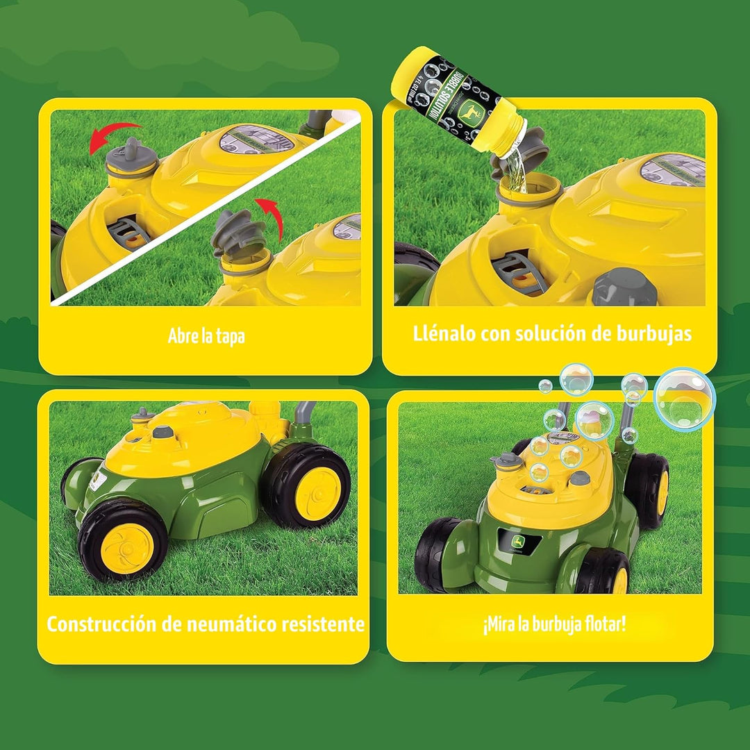 John Deere Cortacésped de burbujas para niños pequeños, máquinas so...