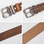 BISON DENIM Cinturones de cuero para hombre, cinturones de vestir d...