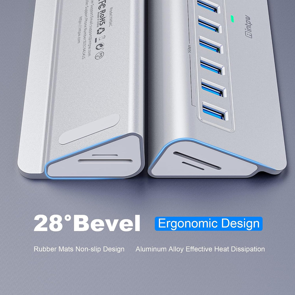 intpw, YH9AC, hub USB 3.2 de 13 puertos, alimentado
