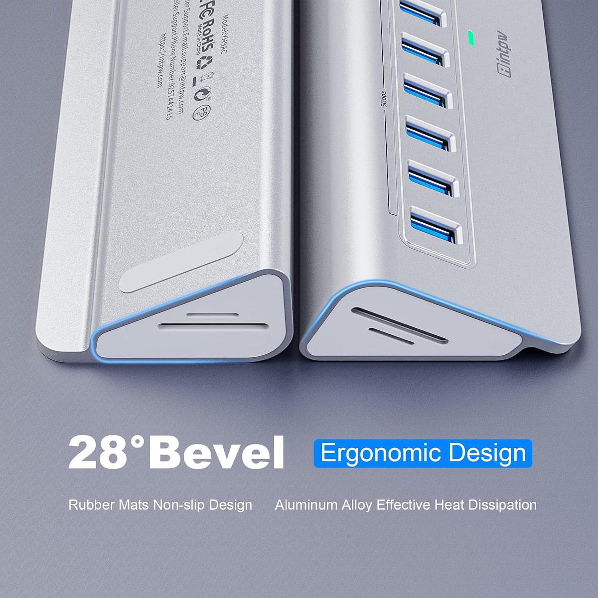 intpw, YH9AC, hub USB 3.2 de 13 puertos, alimentado