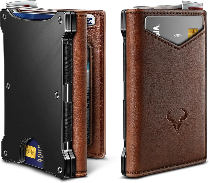 BULLIANT Cartera para hombre, delgada con bolsillo frontal, de cuer...