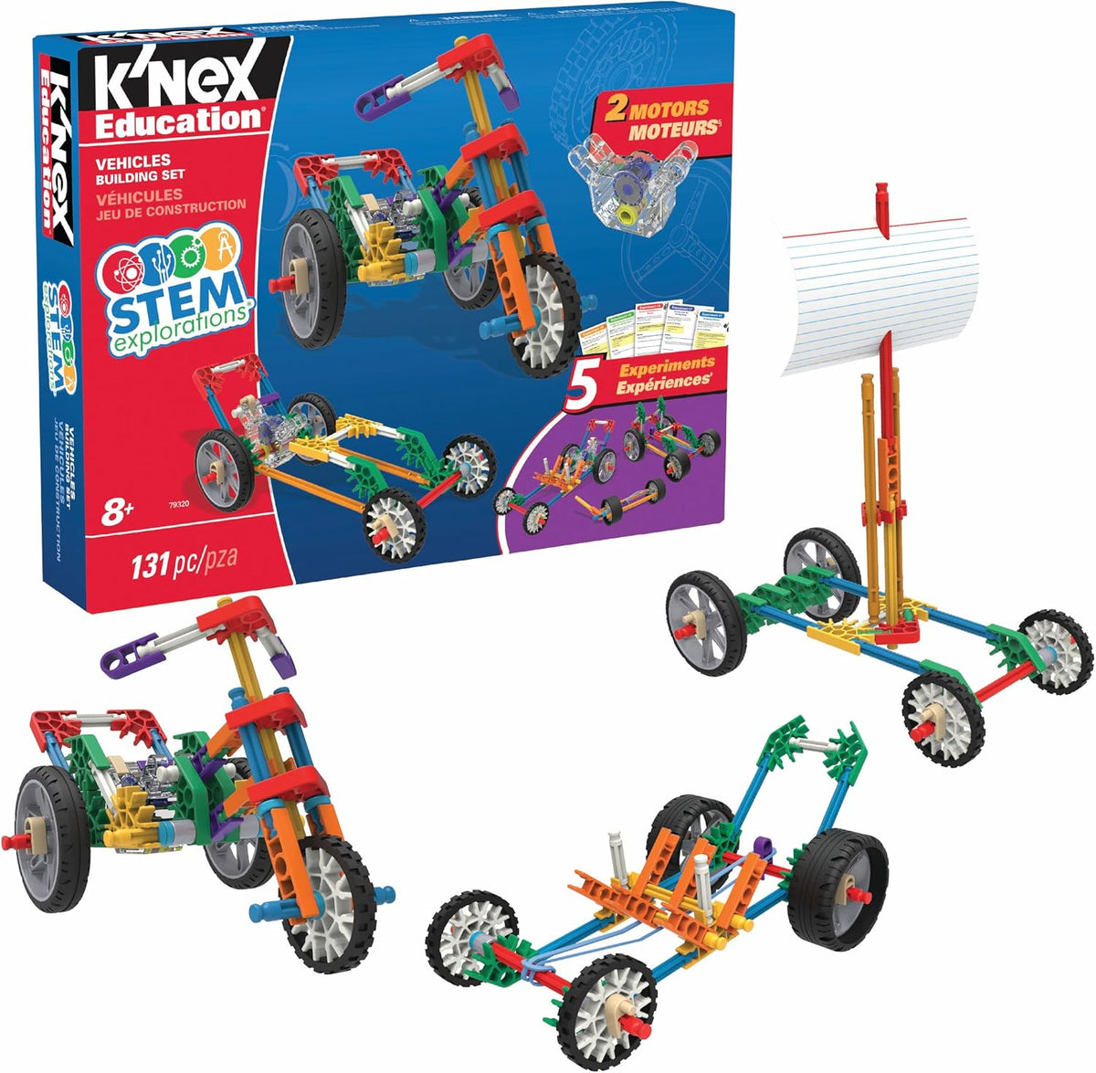 K'NEX Educación - STEM Explorations: Vehículos Building Set ' Kid Construction Play, Creative Building' Edades 8+