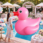 Hungdao Pato inflable gigante de 5 pies, enorme pato de goma, flotador inflable de piscina para adultos, verano, playa, piscina, decoración de fiesta