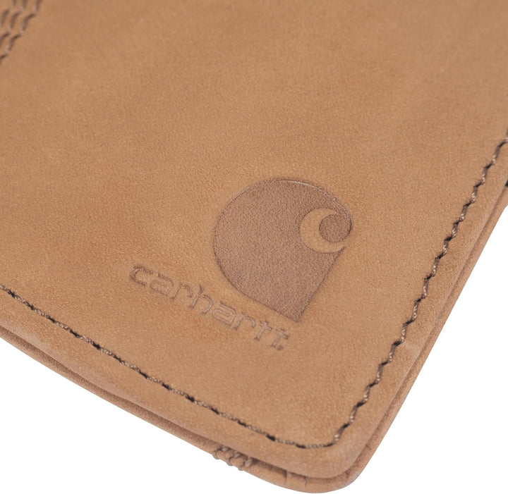 Carhartt Carteras casuales de cuero con bolsillo frontal para hombre