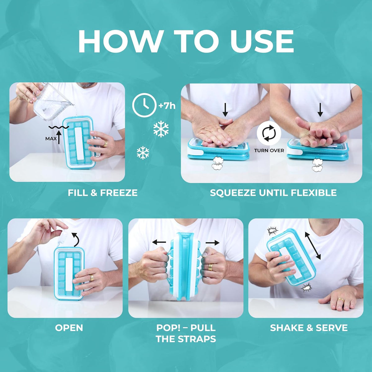 ICEBREAKER POP 2.0 2026: Haz y sirve hielo sin tocar el hielo | Bandeja de hielo de silicona sanitaria para congelador | Bandejas de hielo patentadas para congelador | Esta máquina para hacer cubitos de hielo hace 18 cubos