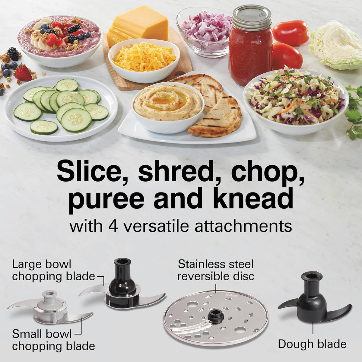Hamilton Beach Stack & Snap - Procesador de alimentos y picador de verduras
