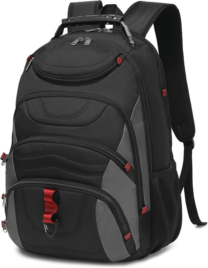 Mochila para laptop Boavan para hombres (Negro, 15.6), Negro y gris...