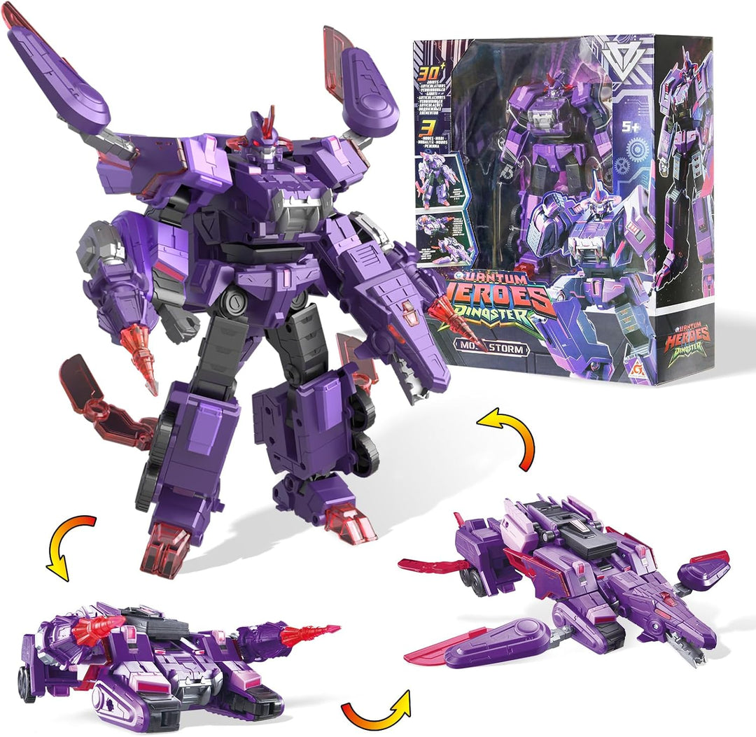 QUANTUM HEROES DINOSTER Robot transformable 3 en 1 Mosa Storm, 8.66...