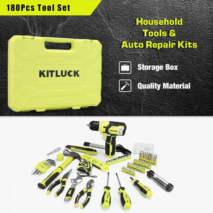 KITLUCK Juego de herramientas eléctricas, kit de 180 piezas para el...