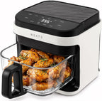 5.8QT Air Fryer | 8-en-1 Preset Cook Modes | Cook Steak, Chicken, Fish, Veggies, Fries & más | Temperature & Timer Control | blanco