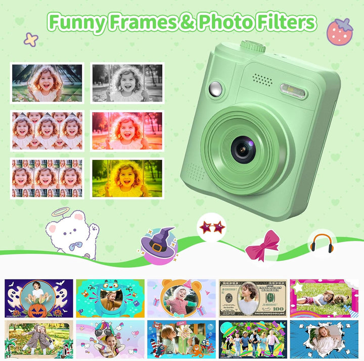 Gofunly Impresión instantánea de cámara para niños, juguete de cáma...
