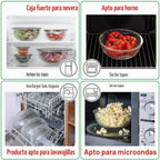 Juego de 5 cuencos apilables de vidrio para mezclar con tapas de