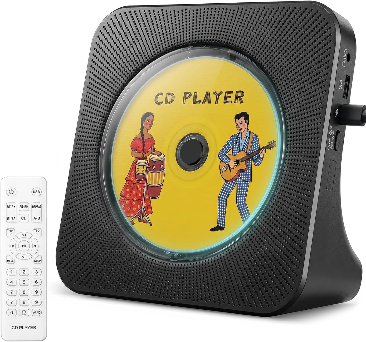 Gueray Reproductor de CD Reproductor de CD portátil Bluetooth de escritorio