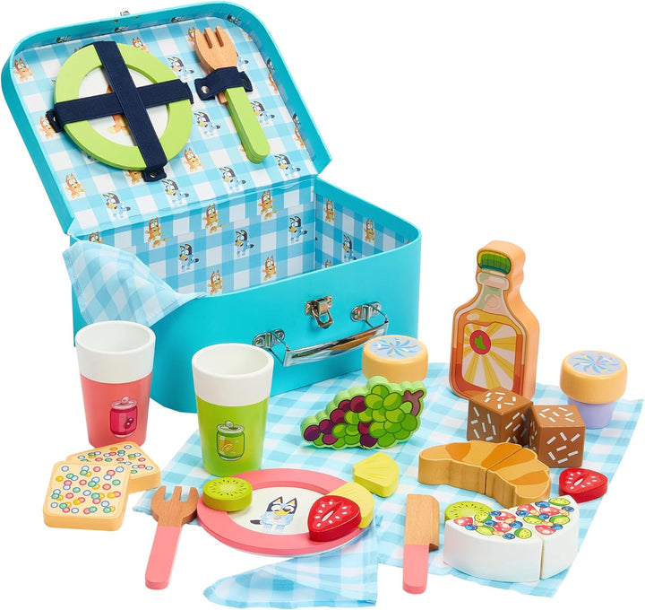 8th Wonder Wooden Bluey Toys - Estuche de transporte de picnic, 30...
