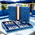 ARUOHHA Juegos clásicos de backgammon para adultos, funda de cuero de lujo, interior de fieltro, juego de backgammon de viaje portátil para fiestas y juegos familiares, juego de mesa popular de