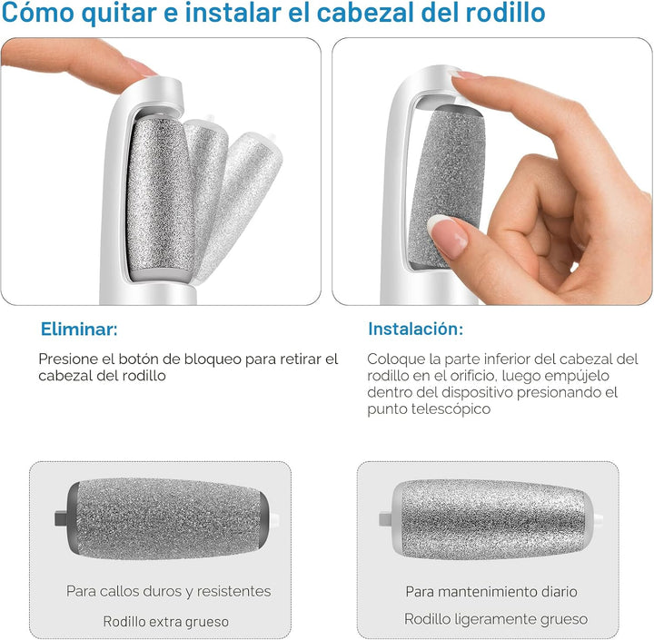 LINKEVAP - Removedor de callos eléctrico para pies, kit profesional...