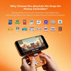 abxylute M4 - Controlador móvil para juegos a presión para Android y iPhone, Switch 1 y 2, controlador Bluetooth portátil, soporte retro de bolsillo para teléfono arcade, doble joystick Turbo Pro