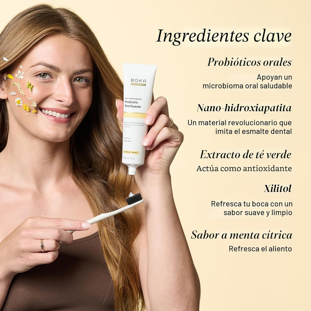 Boka Pasta de dientes sin flúor, pasta de dientes nano hidroxiapati...