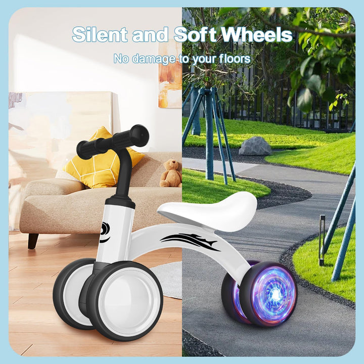 Bicicleta de equilibrio para bebés con iluminación colorida para ni...