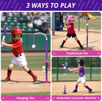 Set de Béisbol - 3 Maneras de Jugar, Altura Ajustable, Fácil de Montar, Seguro y Resistente, Regalo Deportivo Ideal para Niños