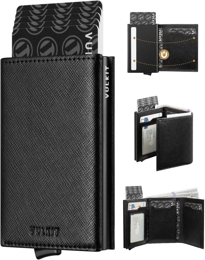 VULKIT Billetera de Tarjetas Emergente Minimalista Billeteras de Ef...