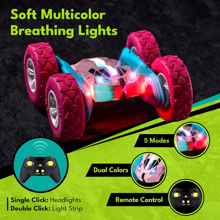 Threeking Nuevo auto de control remoto RC Flip Stunt de doble cara...