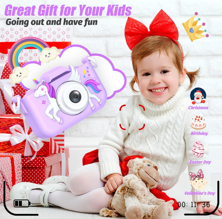 Cámara de unicornio mejorada para niñas, regalo de cumpleaños de Na...