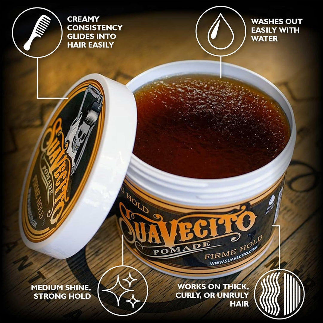 Pomada para el Cabello Suavecito de Fijación Fuerte para Hombres, 3...