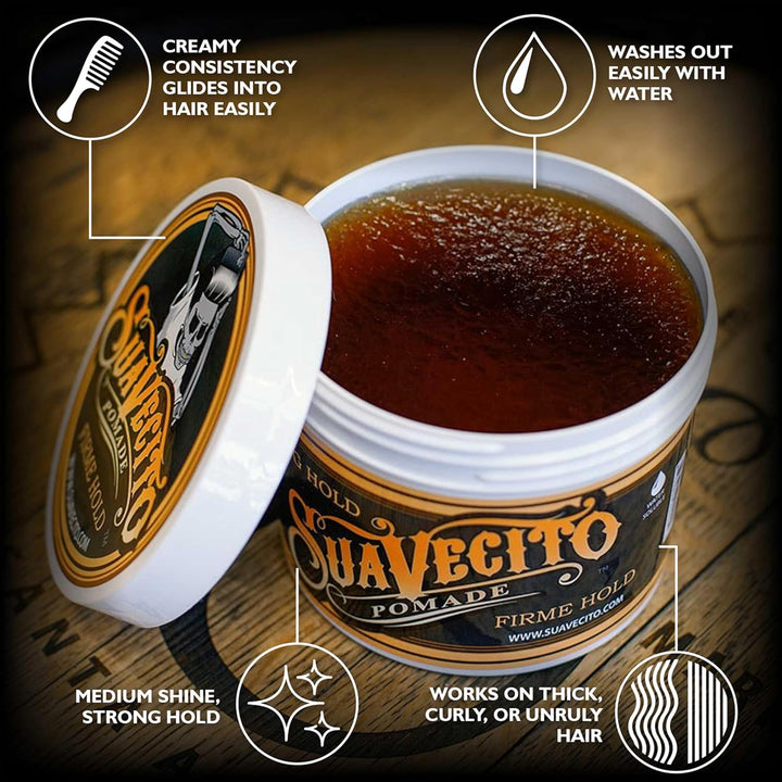 Pomada para el Cabello Suavecito de Fijación Fuerte para Hombres, 3...