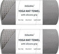 Paquete de 2 toallas antideslizantes para esterilla de yoga caliente con puntos de agarre, 72 x 24 pulgadas, toalla de microfibra súper absorbente para yoga caliente, pilates, entrenamiento