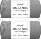 Paquete de 2 toallas antideslizantes para esterilla de yoga caliente con puntos de agarre, 72 x 24 pulgadas, toalla de microfibra súper absorbente para yoga caliente, pilates, entrenamiento