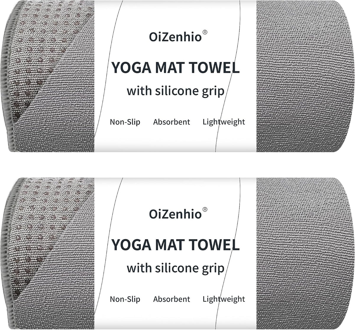 Paquete de 2 toallas antideslizantes para esterilla de yoga caliente con puntos de agarre, 72 x 24 pulgadas, toalla de microfibra súper absorbente para yoga caliente, pilates, entrenamiento