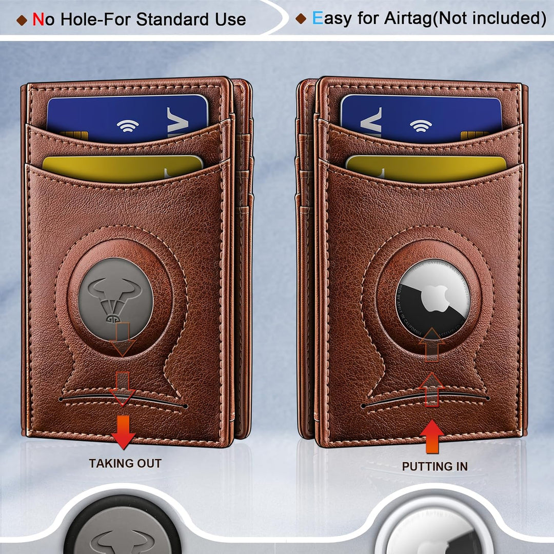 BULLIANT Billetera Airtag para hombre, delgada con clip para dinero...