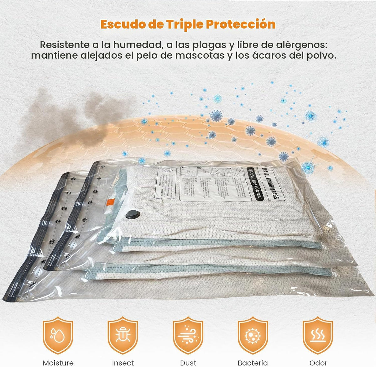 10 bolsas de almacenamiento al vacío jumbo con bomba inalámbrica, bolsas grandes de sellado al vacío para ropa, edredones, mantas, almohadas, suéter, bolsa de embalaje de compresión ahorradora de