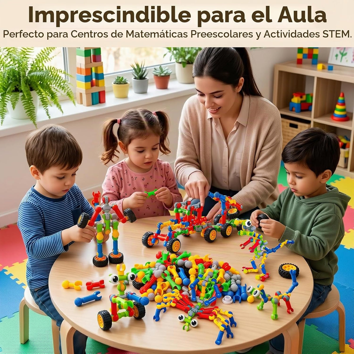 Juguetes de construcción STEM para niños de 3, 4, 5, 6, 7, 8+ años, niño niña, regalo de cumpleaños, 125 piezas, kits educativos de bloques de construcción para preescolar, actividades de ingeniería
