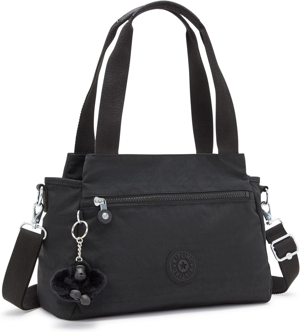 Kipling Elysia Bolso bandolera convertible sólido, Negro (Black Noir)