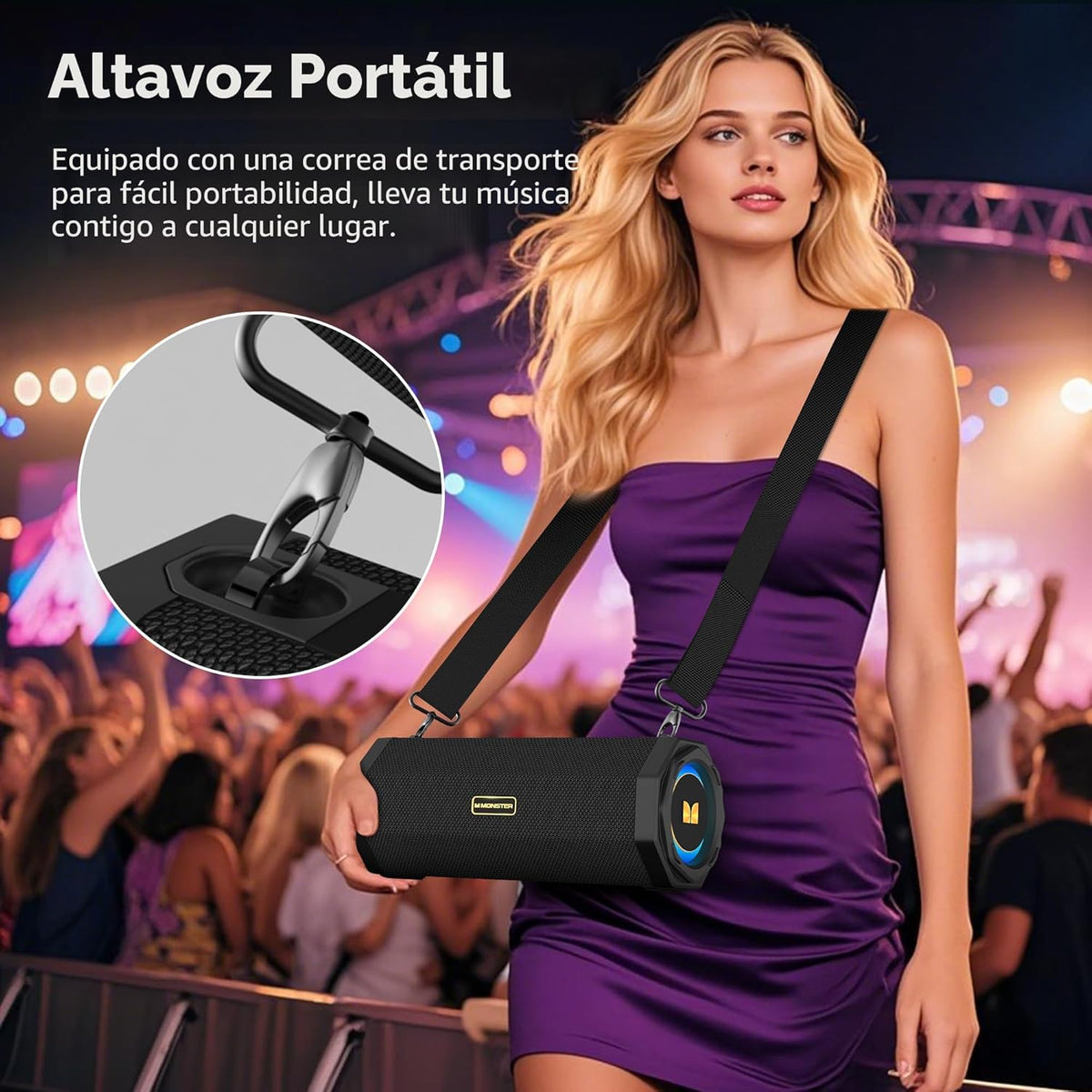 Monster Altavoz S200 Altavoz Bluetooth portátil inalámbrico, tiempo...