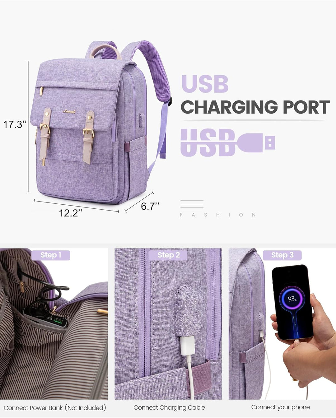 LOVEVOOK Mochila para computadora portátil para mujer, mochila de v...