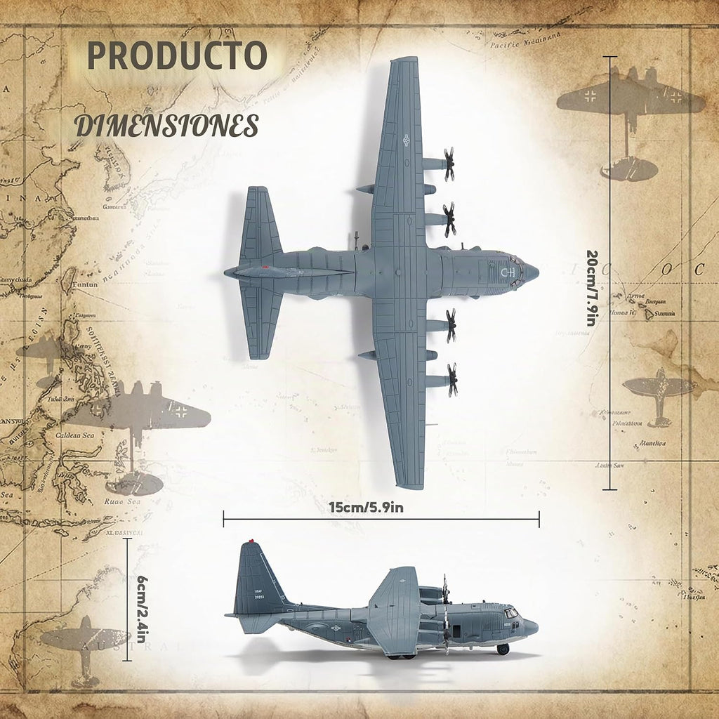 Aviones de fundición a presión AC-130U Gunship Modelo 1/200 Escala