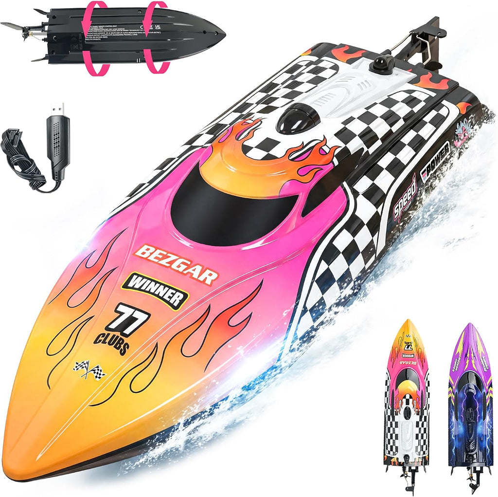 BEZGAR TX136 Barco de control remoto de 12 pulgadas y 25 KPH para niños