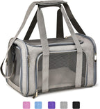 Henkelion Transportador grande para gatos, perros y cachorros de hasta 25 libras, transportador de perros grandes de lado suave, transportador de viaje para cachorros, grande, gris