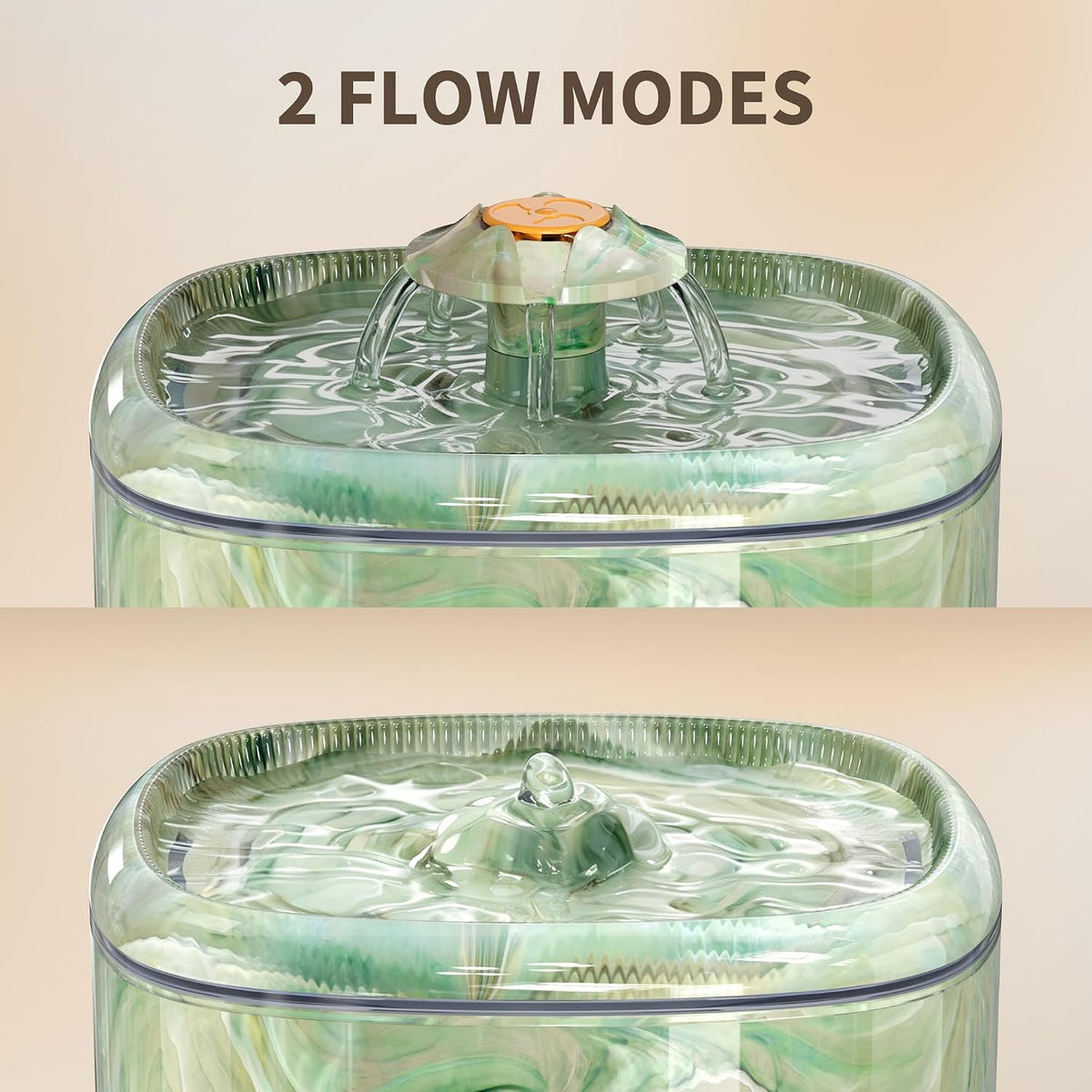Fuente de agua para gatos automática de 2.5 L, parte superior giratoria interactiva y diseño de camuflaje, bomba ultrasilenciosa con filtro de 4 etapas, dispensador de agua para mascotas con 2 filtros