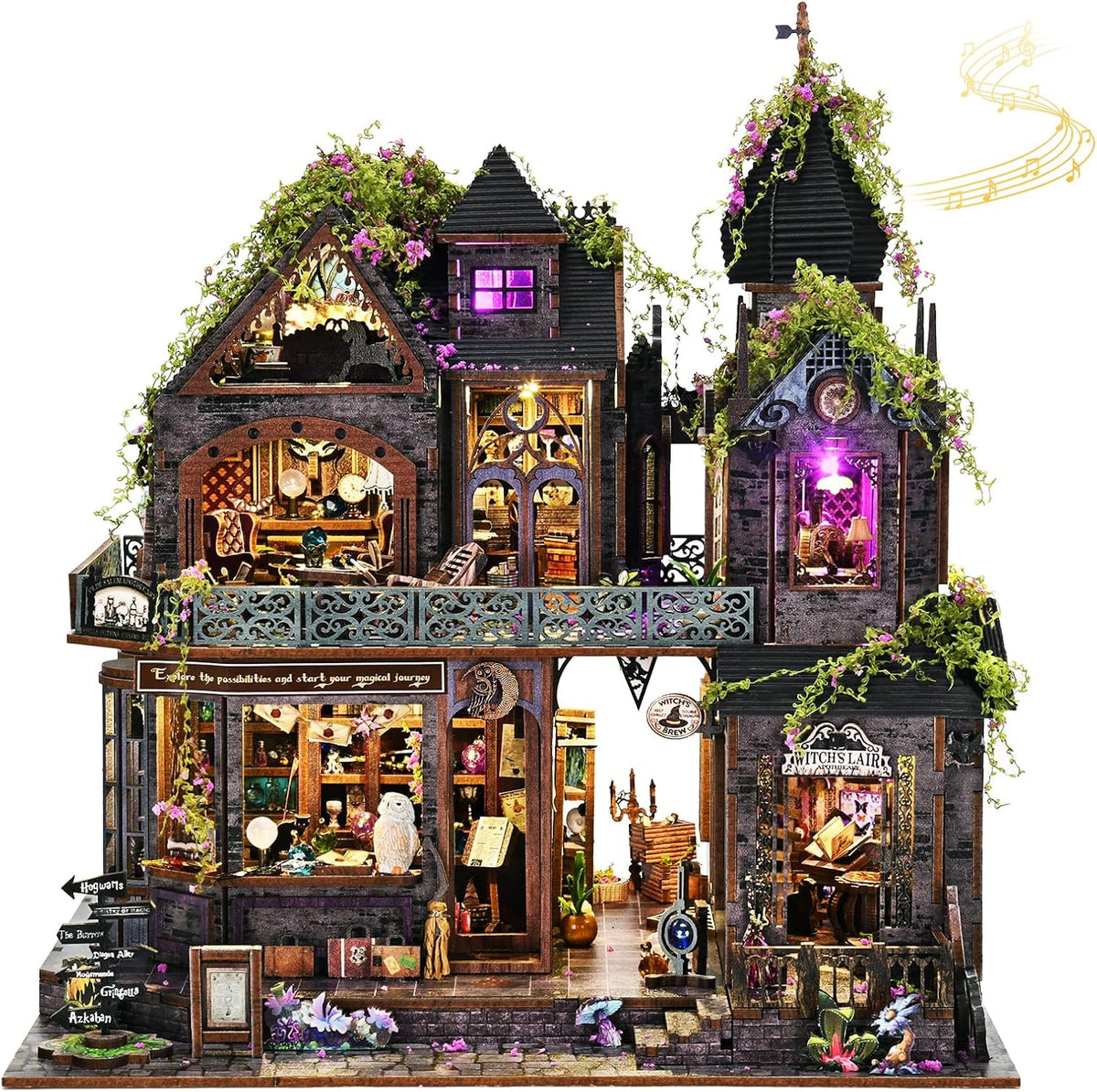 Kit de mini casa, casa de muñecas en miniatura para adultos, castillo